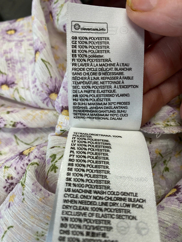 Fabulous H&M lilac flora wrap top lightweight fabric UkS JB001