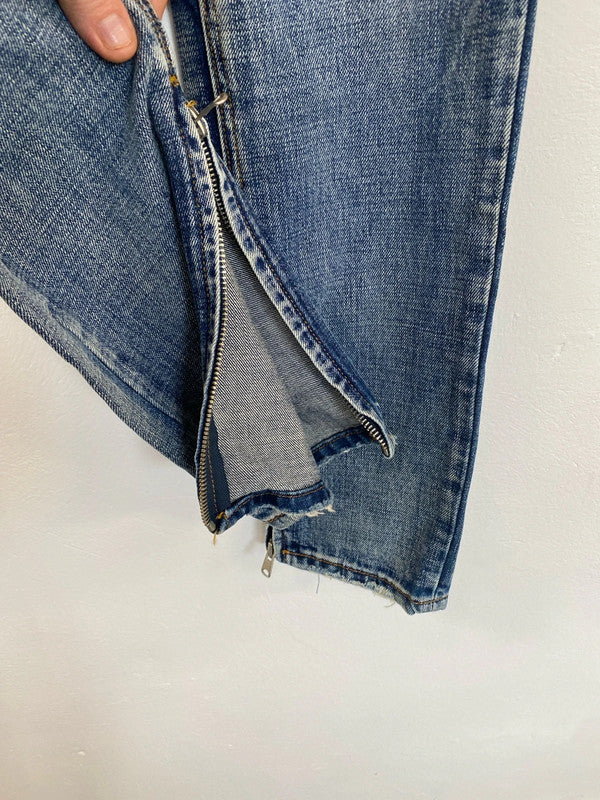 MNML biker jeans zip ankle fade 33” LL003