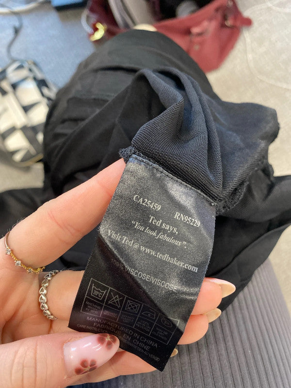 Lovely ted baker black semi sheer vest top UK XS LH002