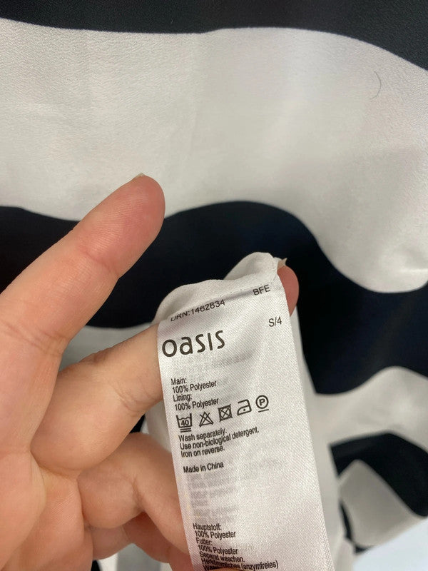 Oasis Chic Black & White Stripe Mini Dress UK 12 NN001