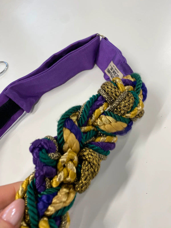 Vintage Carolyn Tanner Purple Green Gold Plait Belt Length 39 Inches TC002