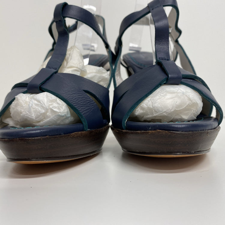 BODEN LADIES Navy Strappy Heels RRP £120 SIZE 5 Leather Occasion Party LW005