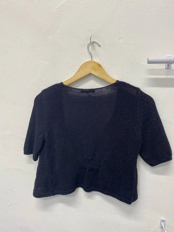 Fabulous Per Una crochet Bolero Navy purple Uk8 MM005