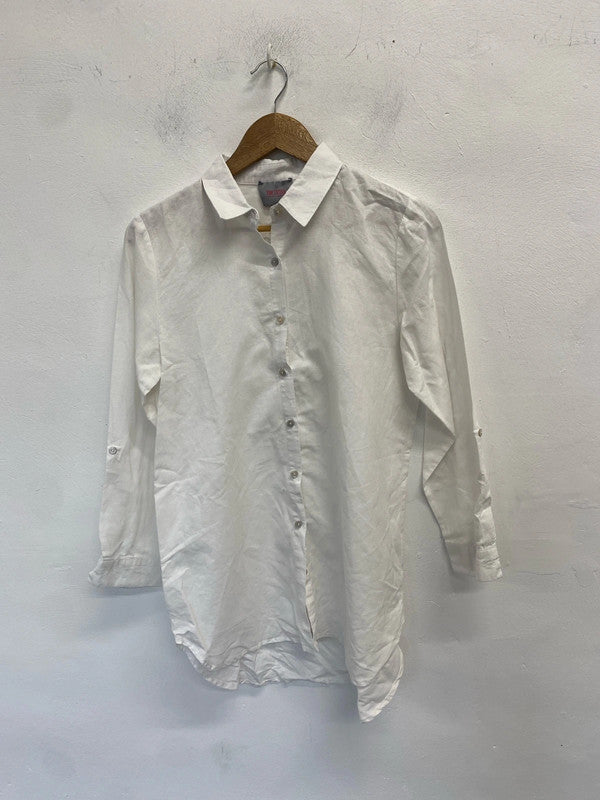 Lovely forcynthia beachwear white shirt UK M SS002