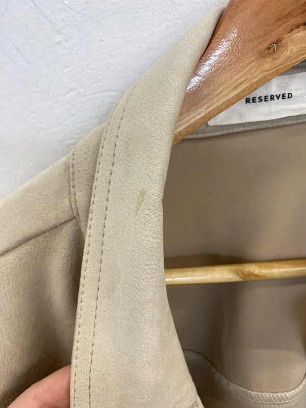 Reserved Trendy Cream Faux Suede Shacket Size L PJ001