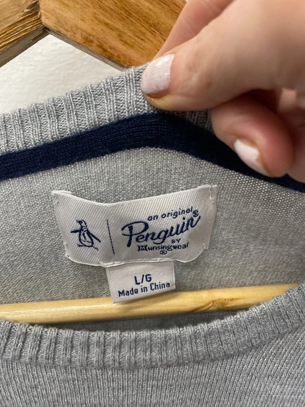 Fabulous Penguin Men’s soft merino blend knit sweater UkL SR006