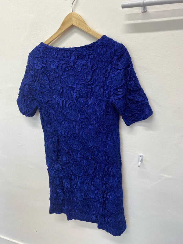 Fabulous Cobalt blue Monsoon overlay dress Uk12 Party Occasion LW005