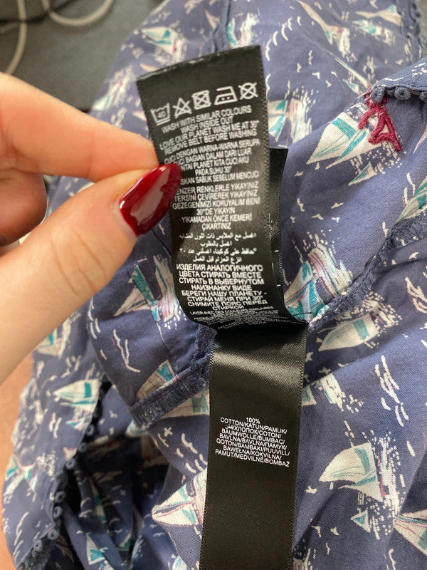 Gorgeous sailor printed Debenhams Broderie midi dress UK 20 RG021