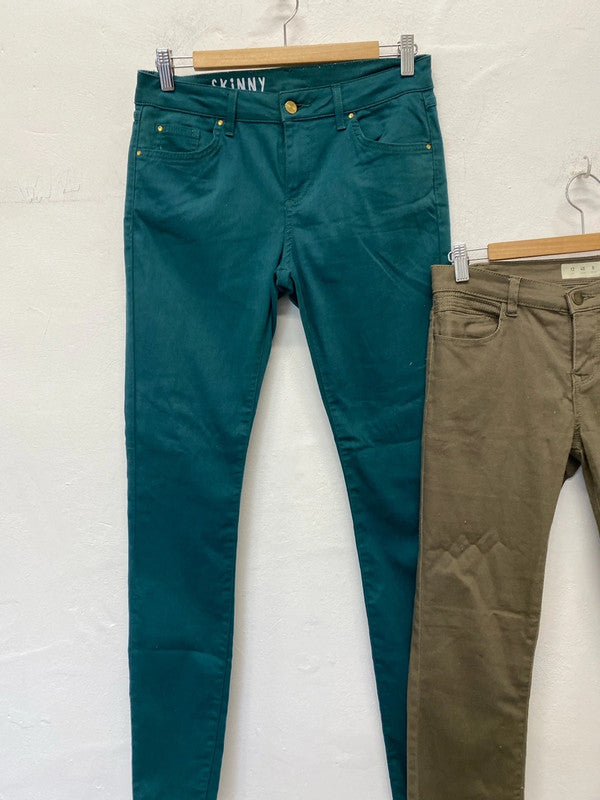 Fabulous duo of Green skinny jeans Uk12L M&S #11 KW002