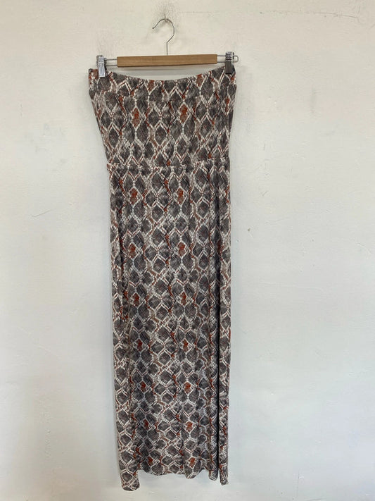 Next Fabulous Grey & Orange Reptile Print Maxi Beach Dress UK 10 MB001