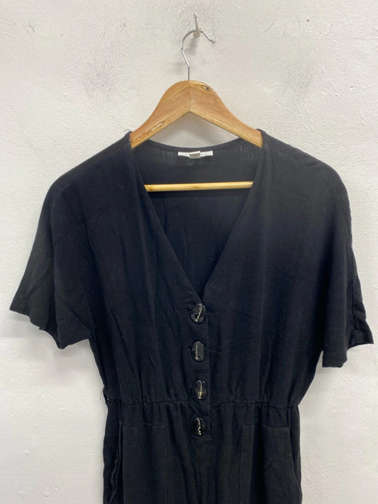 Lovely Topshop v neck black jumpsuit UK 10 JB001