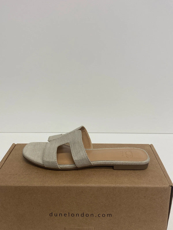 Dune London Stylish Neutral Hue Fabric Smart Slide Sandals UK 4 AE001