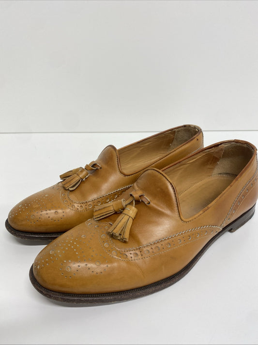 Scarosso Tan Tasseled Loafers Brogue UK8.5 EU42.5 Handmade Italian Quality LC