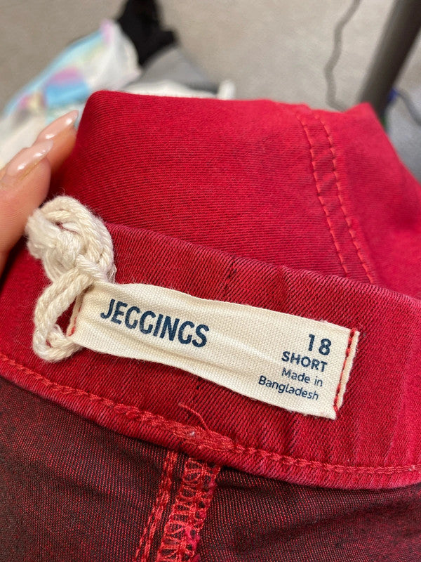 Lovely duo of jeans M&S H&M red navy UK 18 #4 YM001