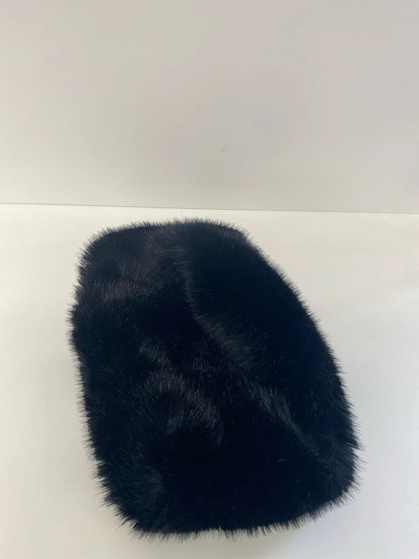 Fabulous black faux fur infinity scarf neck snood RF001