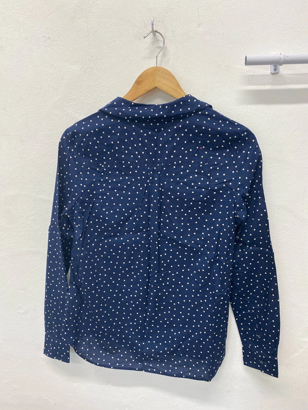 Fabulous Navy a Boden spotted Cotton shirt Uk10 Regular MM005