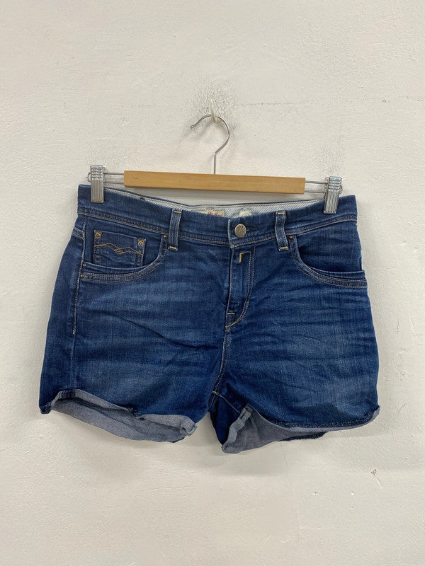 Replay Preppy Blue Denim Shorts 29W UK 8 AGS01