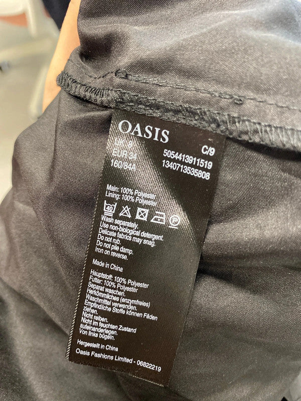 Lovely oasis black fairytale animal midi smock dress UK 8 KM004