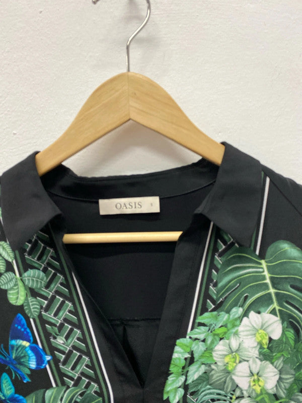 Fabulous Botanical dress black & green by Oasis stunning UkS AG002