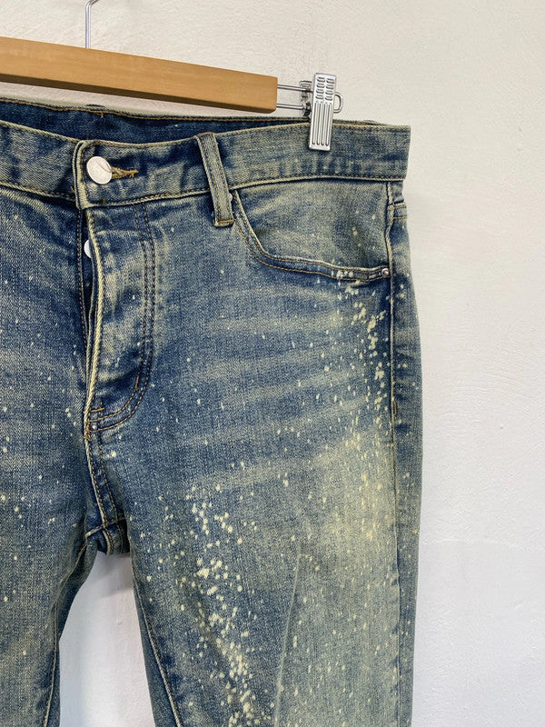 Bold MNML distressed skinny jeans 33” bleach wash LL003