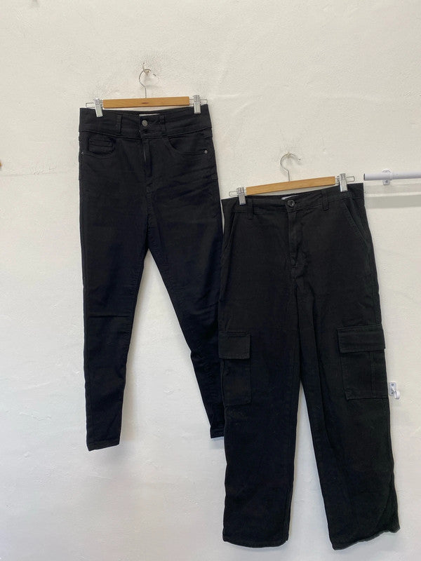Fabulous Duo of jeans & cargos from New Look Uk8 black JM008