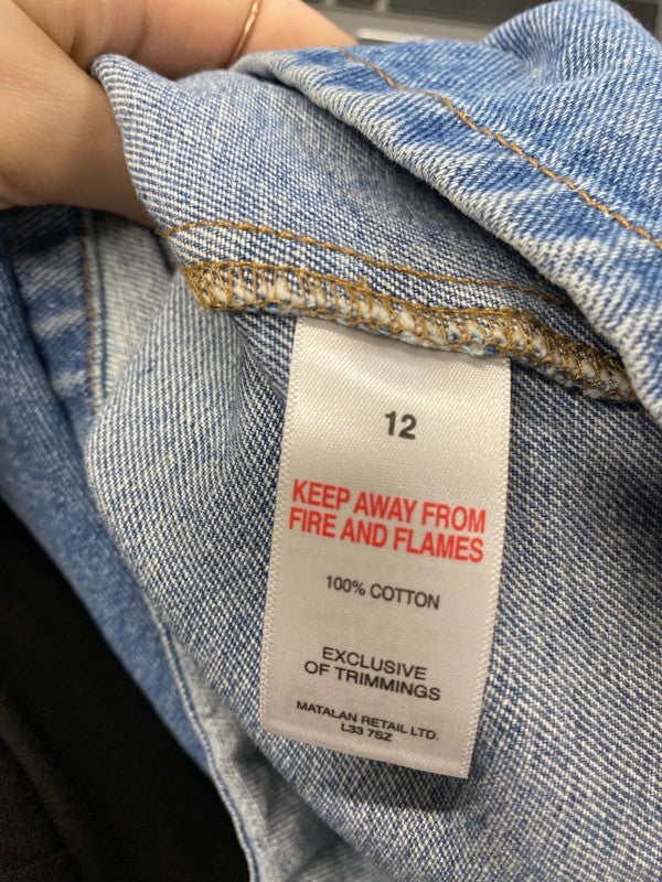 Lovely papaya denim dress pinafore UK 12 AO001