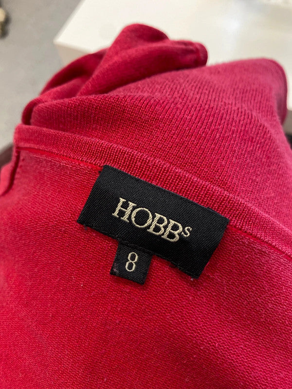 Lovely Hobbs red silk blend cropped bolero cardigan UK 8 WLH01