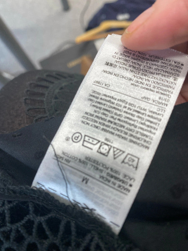 Fabulous Black broderie cotton boho top Uk M 12 NN001