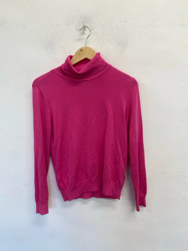 Lovely m&s pink roll neck jumper UK 10 CN001