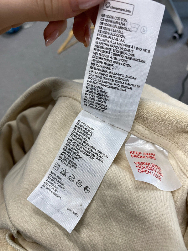 Lovely H&M towelling beige shirt UK M JB001