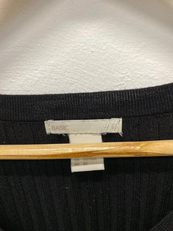 Fabulous oversized H&M ribbed v neck jumper semi sheer Ukxl 14-16!KM003