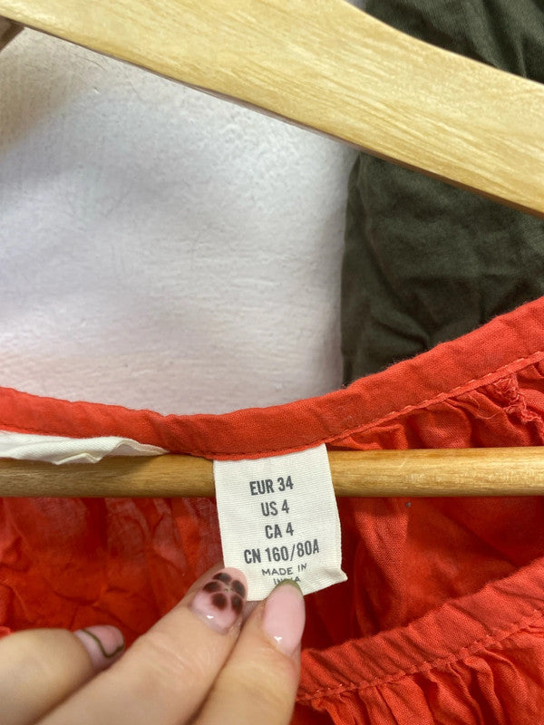 Lovely duo of shirts logg h&m khaki orange UK 6 #8 LK009