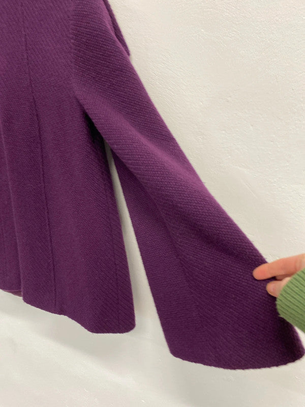 Fabulous Long Tall Sally Prune purple wool blend coat Formal or fun Uk10 KD001