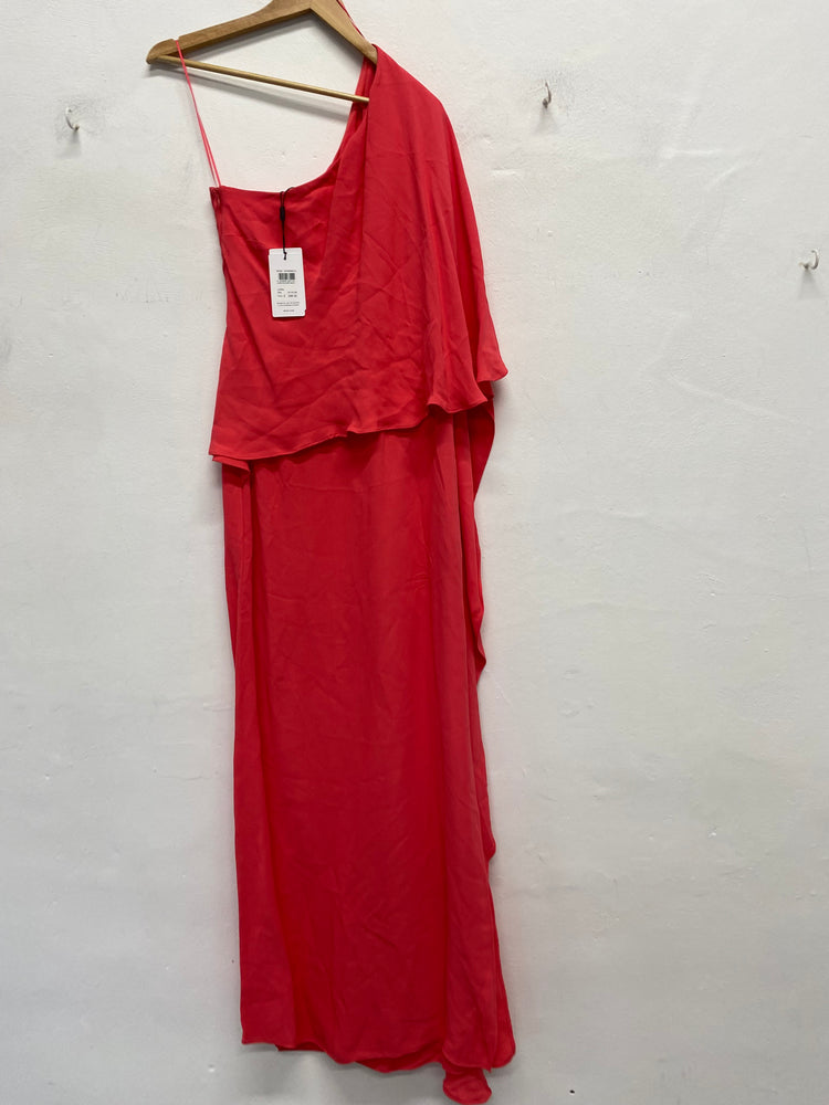 Fabulous Reiss Jordan Coral Cape Maxi dress Uk12 SS002