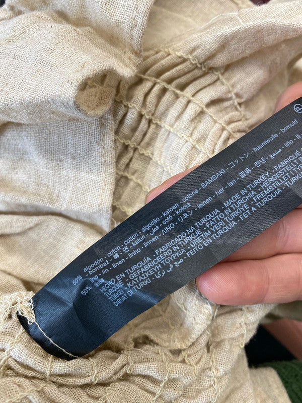 Fabulous hessian cotton linen boho dress UkM JB001