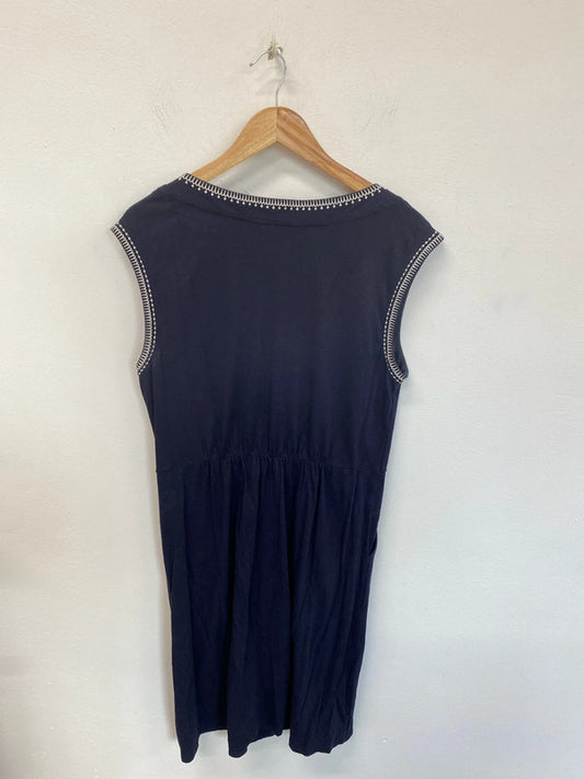 Boden Fab Navy Embroidered Sheath Dress UK 14 KN003