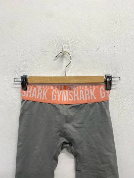 Fabulous gymShark grey pink waistband leggings uk XS ZM001