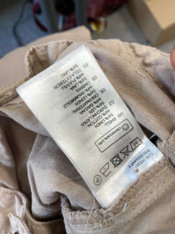 Fabulous Linen cotton taupe wide leg boho trousers Uk14 KM003