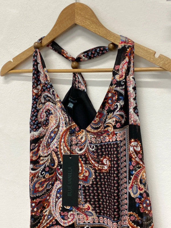 Fabulous new Blue Vanilla Midaxi Uk8 ethnic pattern floaty romantic LL003