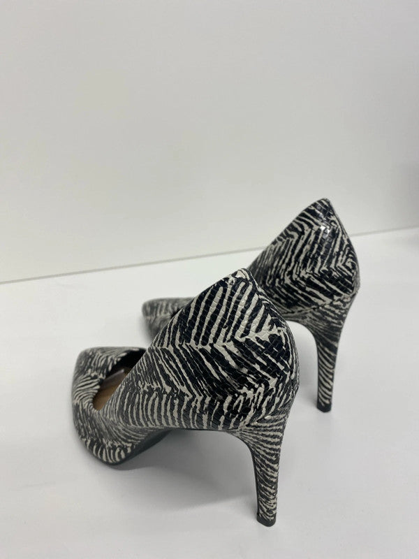 Stunning zebra detail faux snakeskin heels courts UK6 M&S LB005