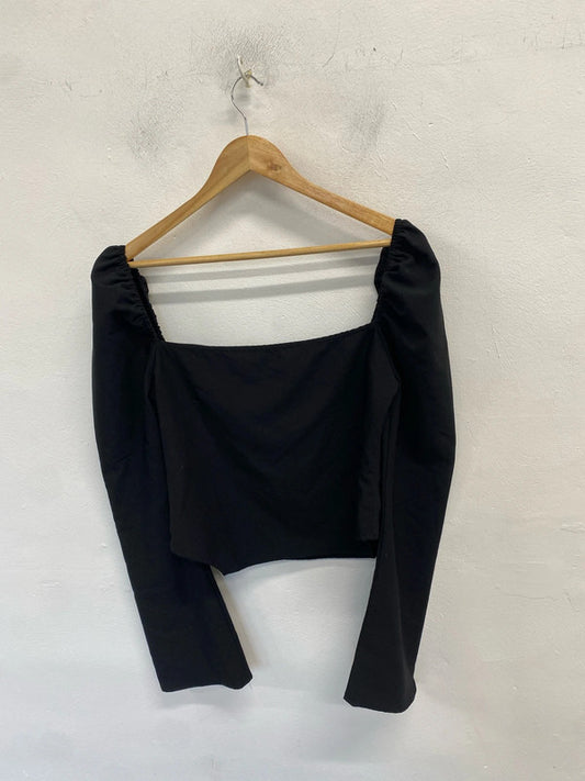 Gorgeous pretty lavish black top cute UK 10 CJ001