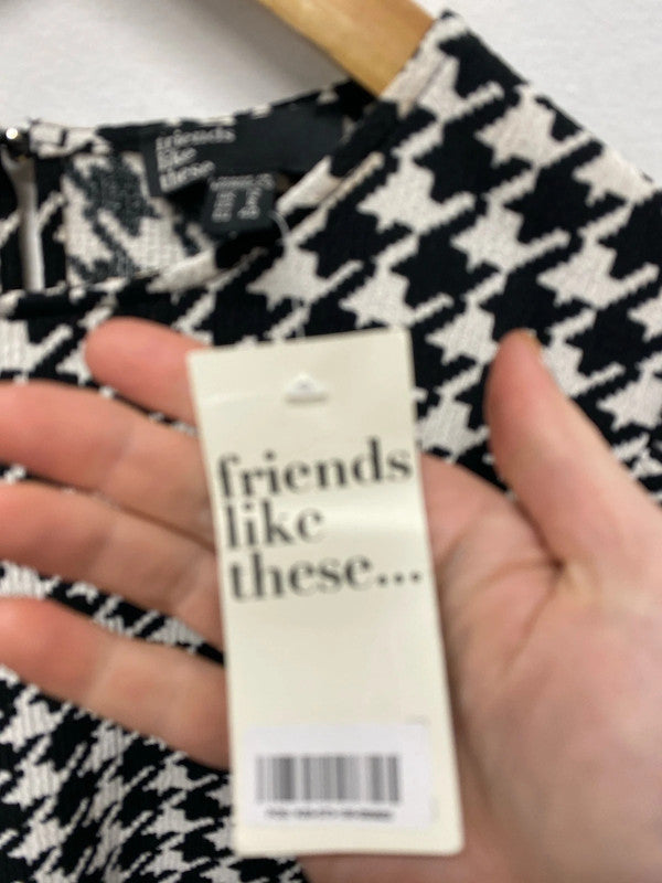 Fabulous Friends Like These houndstooth retro vibes dress Uk 12 AO001