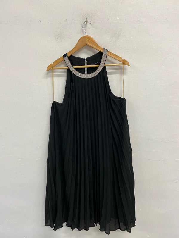 Fabulous George pleated flared party Dress Uk18 sparkly CR002