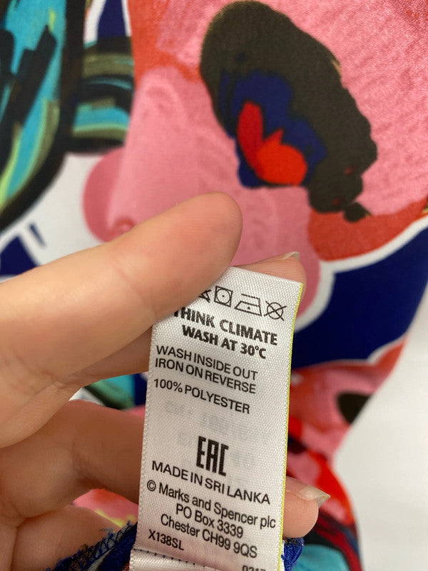 M&S Fabulous Artsy Botanical Midi Dress UK 12 KM005