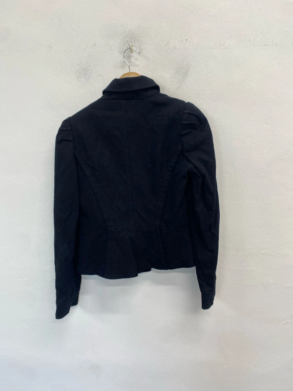 Lovely mango textured black blazer UK 12 KN003