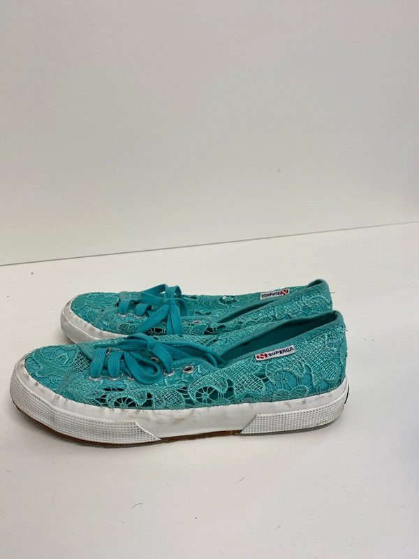Fabulous SuperGa teal lace delicate pumps UK6 classics JR001