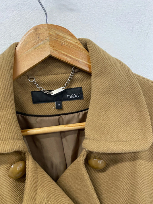 Classic Next mustard short Peacoat 18 double breasted KM003