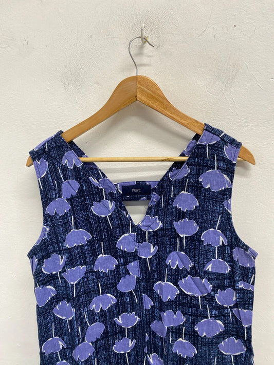 Lovely next navy tulip linen dress UK 14 JW002