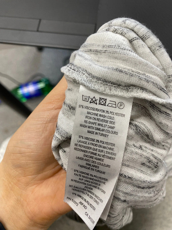 Lovely Great Plains London grey white pattern top tunic UK S AG006