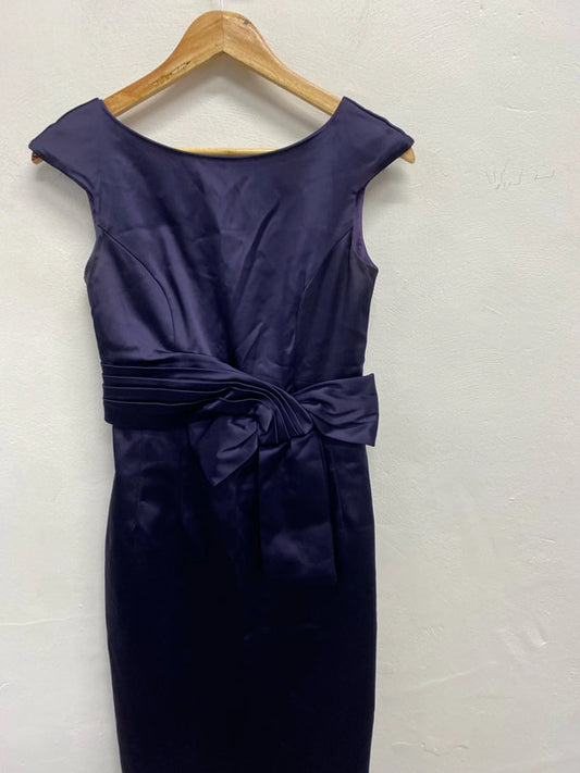 Lovely oasis purple low back now waist midi formal dress UK 10 NS003
